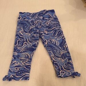 Lilly Pulitzer Blue and White Swirl Kids Leggings